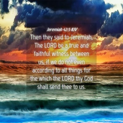 Picture 04 - Jeremiah 42:5 KJV - Then they said to Jeremiah, The LORD be a true - Bible Verse Picture