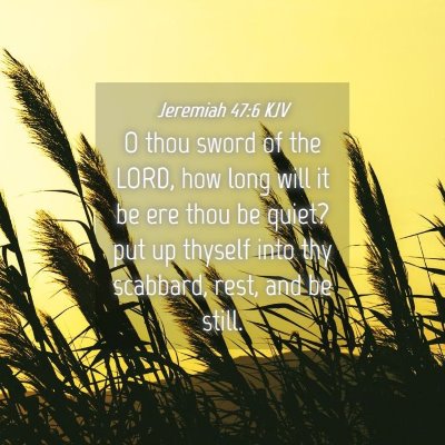 Picture 04 - Jeremiah 47:6 KJV - O thou sword of the LORD, how long will it be ere - Bible Verse Picture