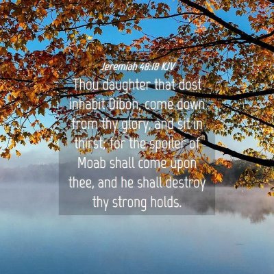 Picture 04 - Jeremiah 48:18 KJV - Thou daughter that dost inhabit Dibon, come down - Bible Verse Picture