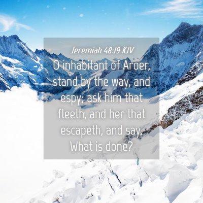 Picture 04 - Jeremiah 48:19 KJV - O inhabitant of Aroer, stand by the way, and - Bible Verse Picture
