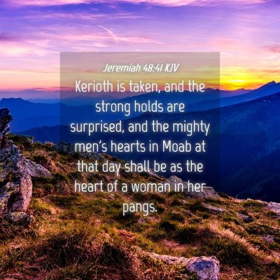 Picture 04 - Jeremiah 48:41 KJV - Kerioth is taken, and the strong holds are - Bible Verse Picture