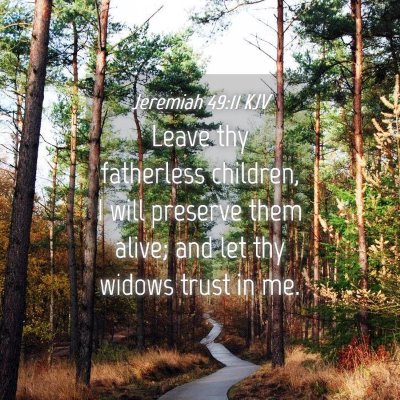 Picture 04 - Jeremiah 49:11 KJV - Leave thy fatherless children, I will preserve - Bible Verse Picture