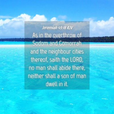 Picture 04 - Jeremiah 49:18 KJV - As in the overthrow of Sodom and Gomorrah and the - Bible Verse Picture