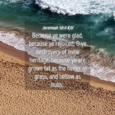 Picture 04 - Jeremiah 50:11 KJV - Because ye were glad, because ye rejoiced, O ye - Bible Verse Picture