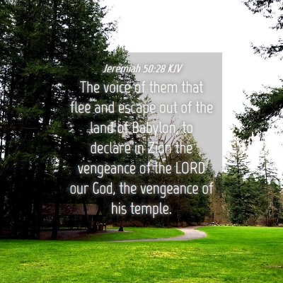 Picture 04 - Jeremiah 50:28 KJV - The voice of them that flee and escape out of the - Bible Verse Picture