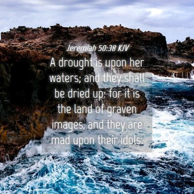 Picture 04 - Jeremiah 50:38 KJV - A drought is upon her waters; and they shall be - Bible Verse Picture