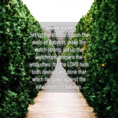 Picture 04 - Jeremiah 51:12 KJV - Set up the standard upon the walls of Babylon, - Bible Verse Picture