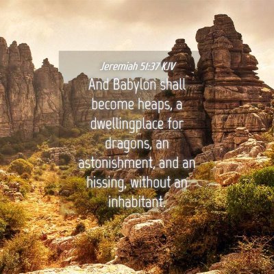 Picture 04 - Jeremiah 51:37 KJV - And Babylon shall become heaps, a dwellingplace - Bible Verse Picture