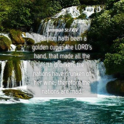 Picture 04 - Jeremiah 51:7 KJV - Babylon hath been a golden cup in the LORD's - Bible Verse Picture