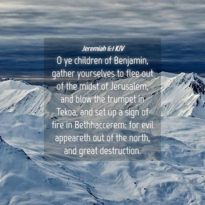 Picture 04 - Jeremiah 6:1 KJV - O ye children of Benjamin, gather yourselves to - Bible Verse Picture