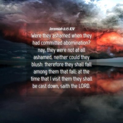 Picture 04 - Jeremiah 6:15 KJV - Were they ashamed when they had committed - Bible Verse Picture