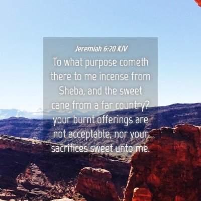 Picture 04 - Jeremiah 6:20 KJV - To what purpose cometh there to me incense from - Bible Verse Picture