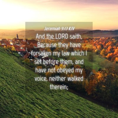 Picture 04 - Jeremiah 9:13 KJV - And the LORD saith, Because they have forsaken my - Bible Verse Picture