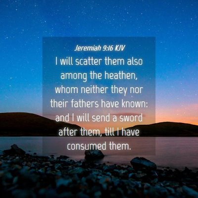 Picture 04 - Jeremiah 9:16 KJV - I will scatter them also among the heathen, whom - Bible Verse Picture