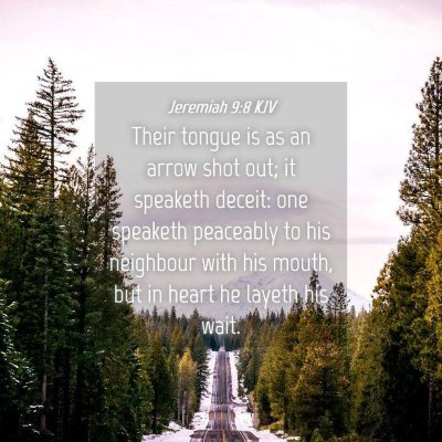 Picture 04 - Jeremiah 9:8 KJV - Their tongue is as an arrow shot out; it speaketh - Bible Verse Picture