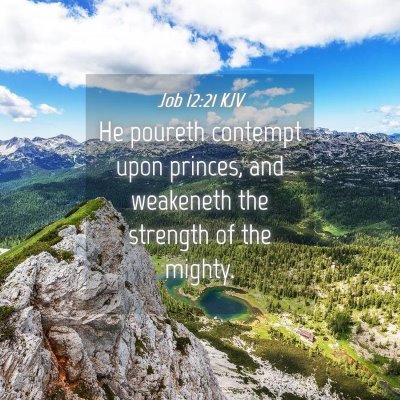Picture 04 - Job 12:21 KJV - He poureth contempt upon princes, and weakeneth - Bible Verse Picture
