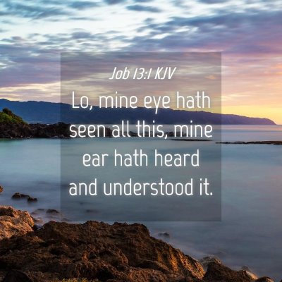 Picture 04 - Job 13:1 KJV - Lo, mine eye hath seen all this, mine ear hath - Bible Verse Picture