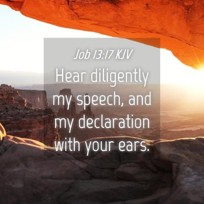 Picture 04 - Job 13:17 KJV - Hear diligently my speech, and my declaration - Bible Verse Picture