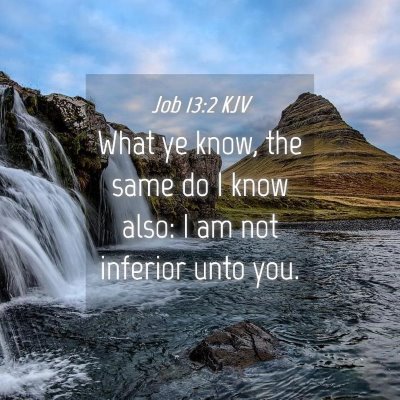 Picture 04 - Job 13:2 KJV - What ye know, the same do I know also: I am not - Bible Verse Picture