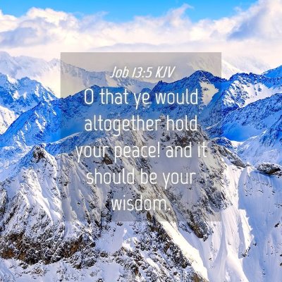 Picture 04 - Job 13:5 KJV - O that ye would altogether hold your peace! and - Bible Verse Picture