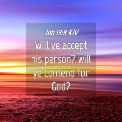 Picture 04 - Job 13:8 KJV - Will ye accept his person? will ye contend for - Bible Verse Picture