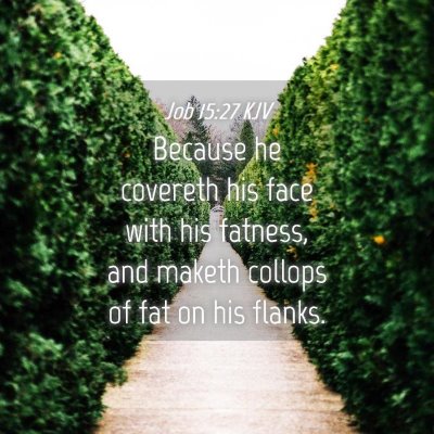Picture 04 - Job 15:27 KJV - Because he covereth his face with his fatness, - Bible Verse Picture