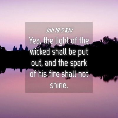 Picture 04 - Job 18:5 KJV - Yea, the light of the wicked shall be put out, - Bible Verse Picture