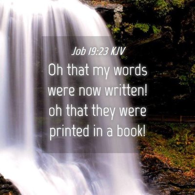 Picture 04 - Job 19:23 KJV - Oh that my words were now written! oh that they - Bible Verse Picture