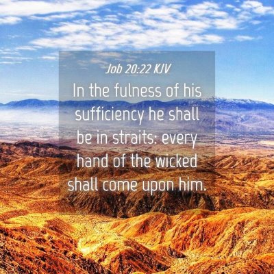 Picture 04 - Job 20:22 KJV - In the fulness of his sufficiency he shall be in - Bible Verse Picture