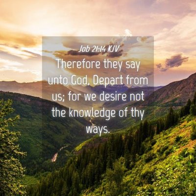 Picture 04 - Job 21:14 KJV - Therefore they say unto God, Depart from us; for - Bible Verse Picture