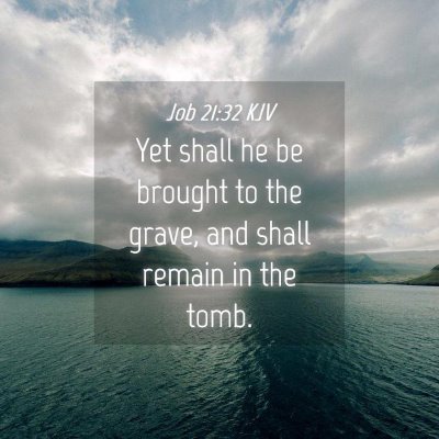 Picture 04 - Job 21:32 KJV - Yet shall he be brought to the grave, and shall - Bible Verse Picture