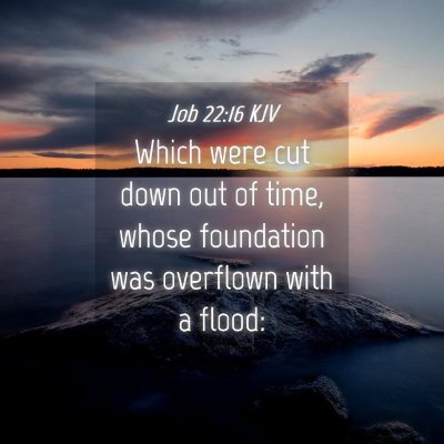 Picture 04 - Job 22:16 KJV - Which were cut down out of time, whose foundation - Bible Verse Picture