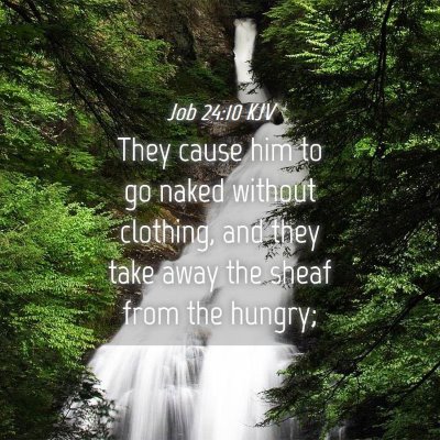 Picture 04 - Job 24:10 KJV - They cause him to go naked without clothing, and - Bible Verse Picture