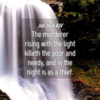Picture 04 - Job 24:14 KJV - The murderer rising with the light killeth the - Bible Verse Picture