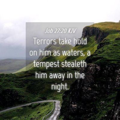 Picture 04 - Job 27:20 KJV - Terrors take hold on him as waters, a tempest - Bible Verse Picture