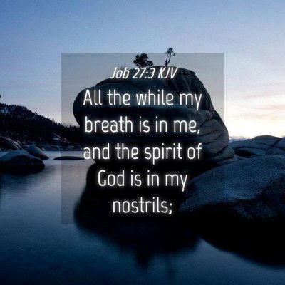 Picture 04 - Job 27:3 KJV - All the while my breath is in me, and the spirit - Bible Verse Picture