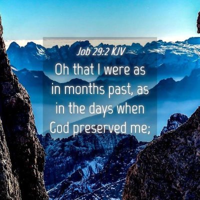 Picture 04 - Job 29:2 KJV - Oh that I were as in months past, as in the days - Bible Verse Picture