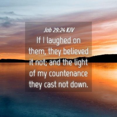 Picture 04 - Job 29:24 KJV - If I laughed on them, they believed it not; and - Bible Verse Picture