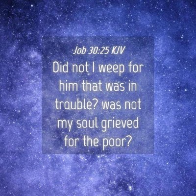 Picture 04 - Job 30:25 KJV - Did not I weep for him that was in trouble? was - Bible Verse Picture