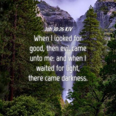 Picture 04 - Job 30:26 KJV - When I looked for good, then evil came unto me: - Bible Verse Picture