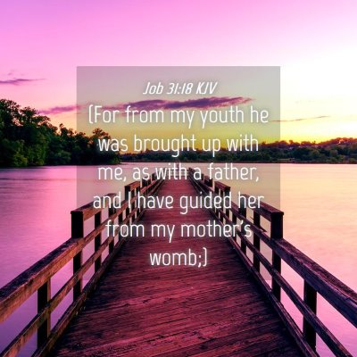 Picture 04 - Job 31:18 KJV - (For from my youth he was brought up with me, as - Bible Verse Picture