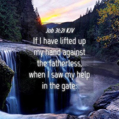 Picture 04 - Job 31:21 KJV - If I have lifted up my hand against the - Bible Verse Picture