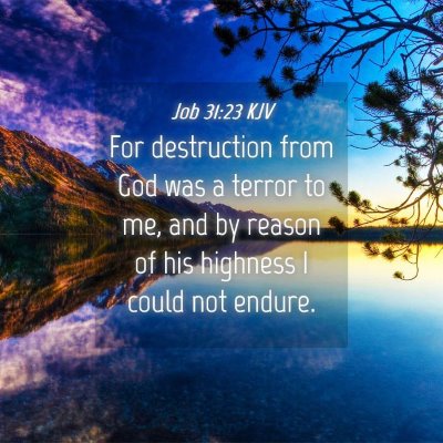 Picture 04 - Job 31:23 KJV - For destruction from God was a terror to me, and - Bible Verse Picture
