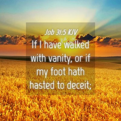 Picture 04 - Job 31:5 KJV - If I have walked with vanity, or if my foot hath - Bible Verse Picture