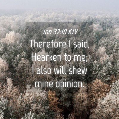 Picture 04 - Job 32:10 KJV - Therefore I said, Hearken to me; I also will shew - Bible Verse Picture