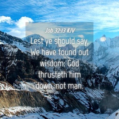 Picture 04 - Job 32:13 KJV - Lest ye should say, We have found out wisdom: God - Bible Verse Picture