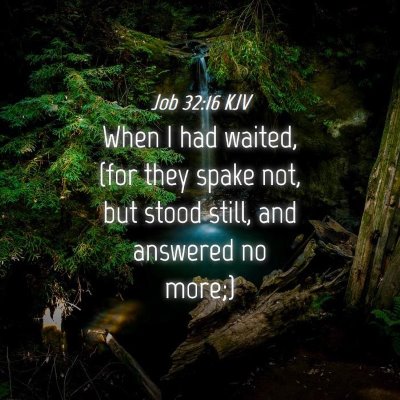 Picture 04 - Job 32:16 KJV - When I had waited, (for they spake not, but stood - Bible Verse Picture