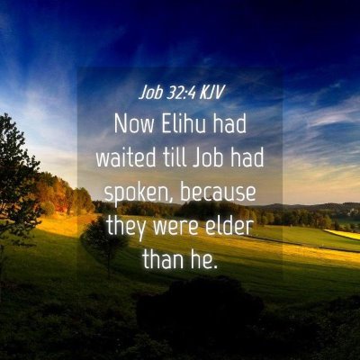 Picture 04 - Job 32:4 KJV - Now Elihu had waited till Job had spoken, because - Bible Verse Picture