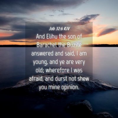 Picture 04 - Job 32:6 KJV - And Elihu the son of Barachel the Buzite answered - Bible Verse Picture