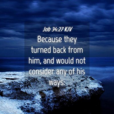 Picture 04 - Job 34:27 KJV - Because they turned back from him, and would not - Bible Verse Picture